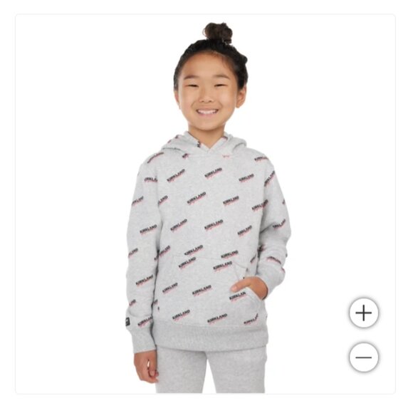New! Kirkland Signature Youth kids girls boys men women Logo Hoodie Size L Large - Picture 5 of 7